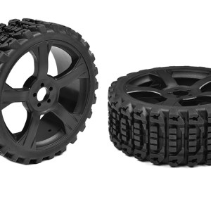 Off-Road 1/8 Buggy Tires - Xprit - Glued on Black Rims - 1 pair