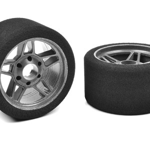 Attack Foam Tires, for 1/8 Circuit, 32 Shore, Front, Carbon Rims, 69mm