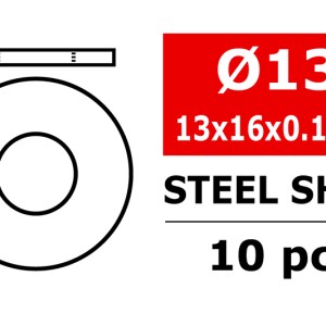 Steel Metric Shim - 13x16x0.1mm - 10 pcs