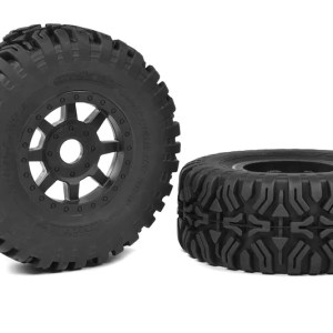 1-8 SC Tires - Mudclaws - Glued on Black SC Rims - 1 Pair