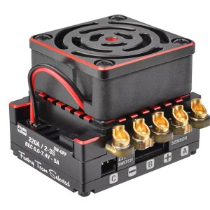CMM-10 Racing Controller - 2-3S - 220A - BEC 6-7.4V 5A - Sensored-Sensorless - Black - Red Color
